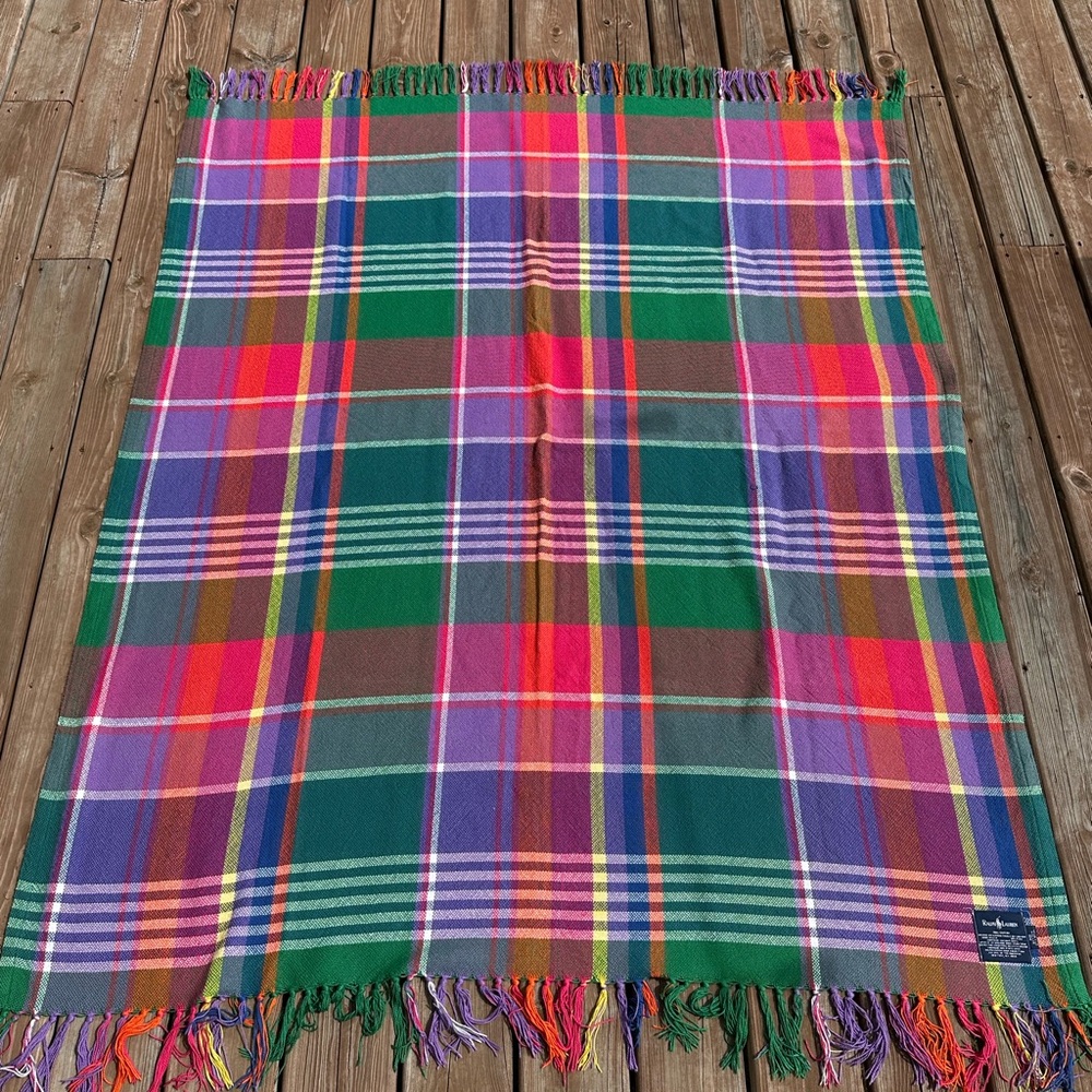 Ralph Lauren Multicolor Plaid Cotton Throw